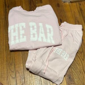 Light Pink 'THE BAR' Sweatshirt and Jogger Set